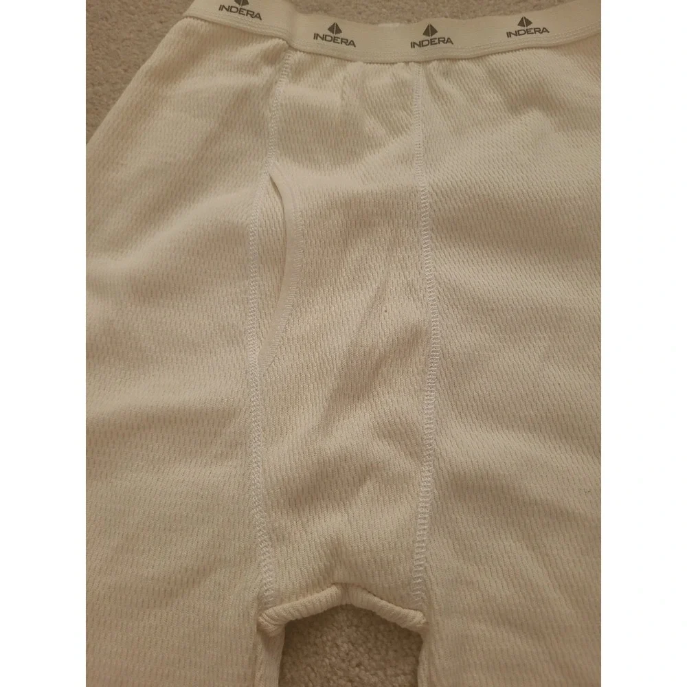 Indera Men's Cotton Waffle Knit‎ Heavyweight Thermal Bottoms Pants X-Large White